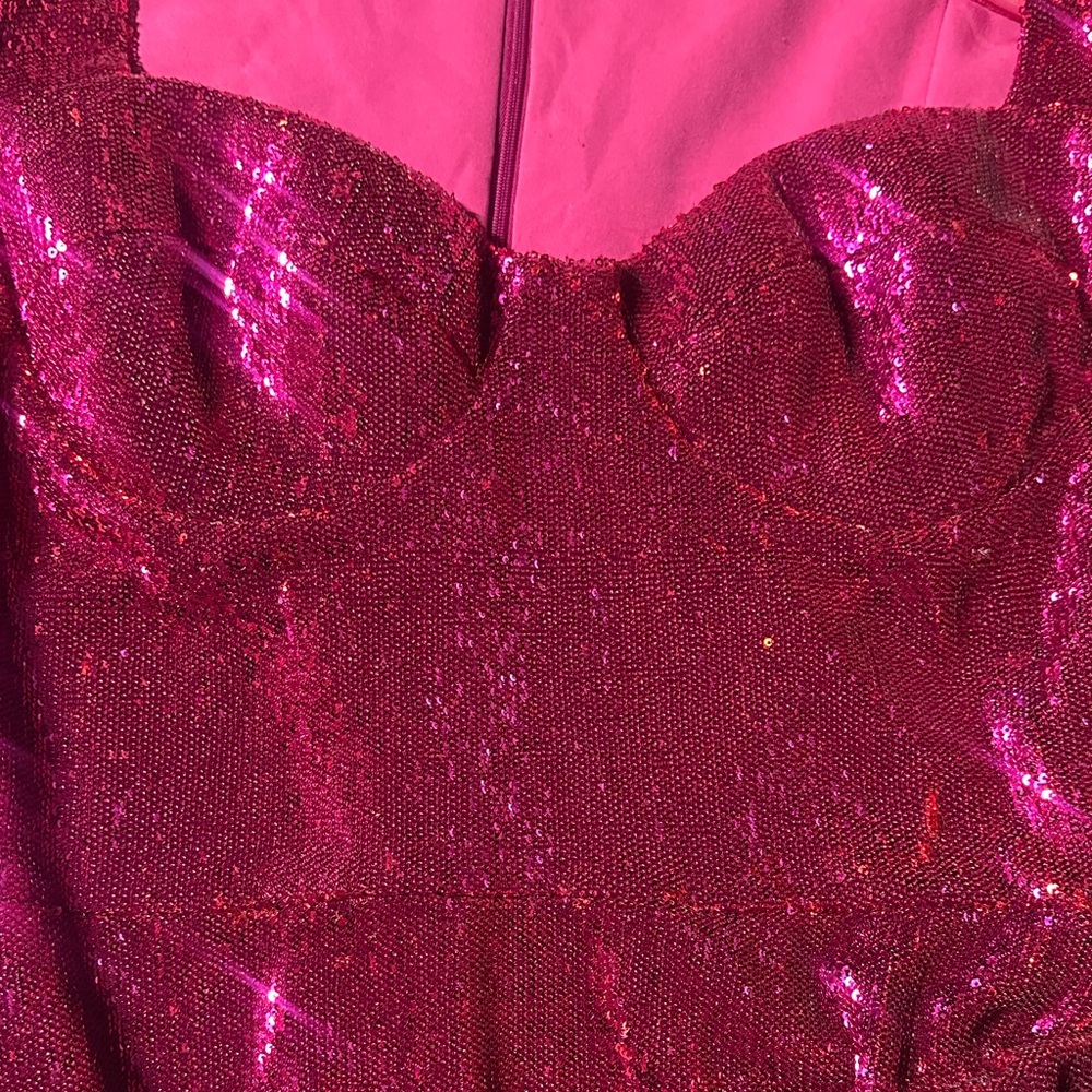 NADINE MERABI Vibrant Pink Sequin Dress xxl - Picture 6 of 7